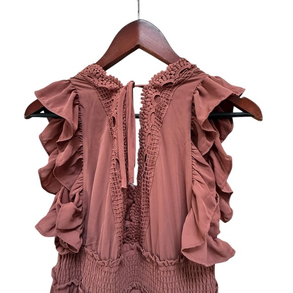 Baltic Born Women’s Jasmine Ruffle Maxi Dress Rosy Brown Size Large Formal - Picture 6 of 9